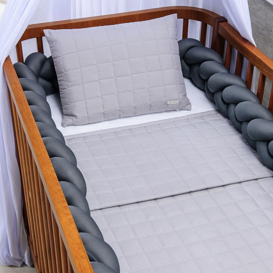 Trança 4m para Berço e Cama Cinza