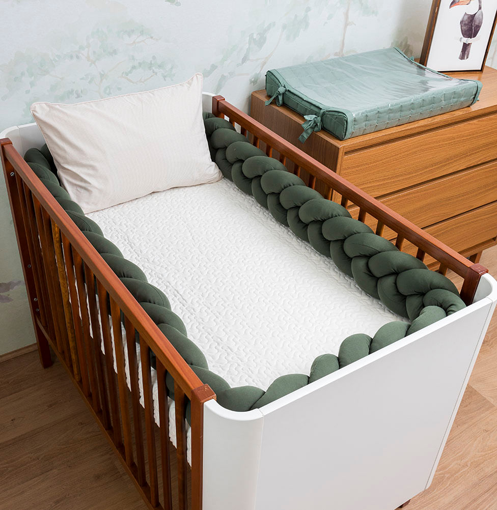 Trança 4m para Berço e Cama - Verde Militar