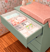 Cômoda de Bebê Haus Nature 4 Gavetas Verde Jardim e Carvalho 110CM