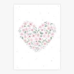 Quadro Infantil Coração Rosa Vertical