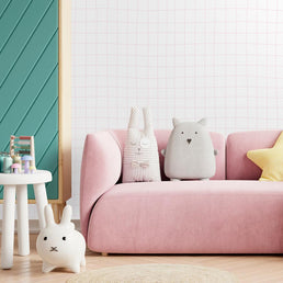 Papel de Parede Infantil Gride Rosa