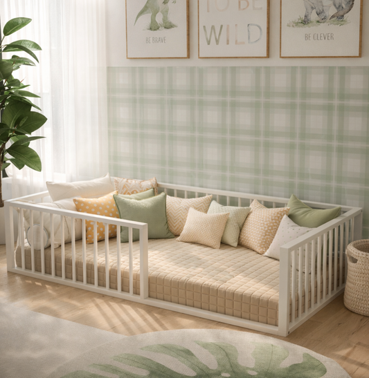 Cama Montessoriana Solteiro Fazenda - Branco