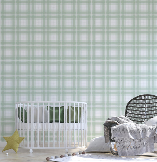 Papel de Parede Xadrez Classic Verde