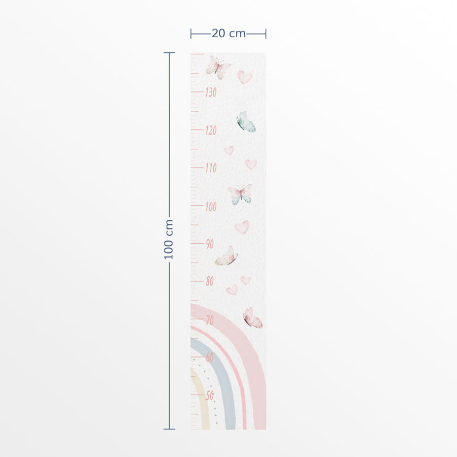 Régua de Crescimento Arco Íris Aquarela