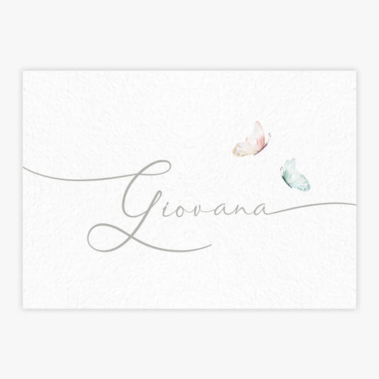 Quadro Infantil Nome com Borboleta