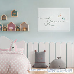 Quadro Infantil Nome com Borboleta