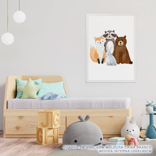 Quadro Infantil Bichos - Vertical