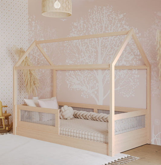 Cama Sofá Haus Nature Casinha Palha 2 em 1 - Carvalho