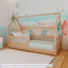 Cama Sofá Haus Nature Casinha Palha 2 em 1 - Carvalho