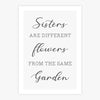 Quadro Infantil Frase Sisters Are Different Flowers From The Same Garden Bege - Vertical