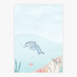 Quadro Infantil Fundo do Mar Golfinho