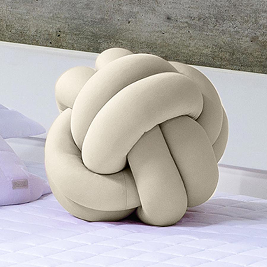 Almofada Nó Tranças Bege