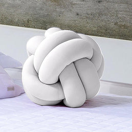 Almofada Nó Tranças Branca