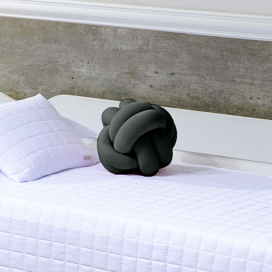 Almofada Nó Tranças Cinza