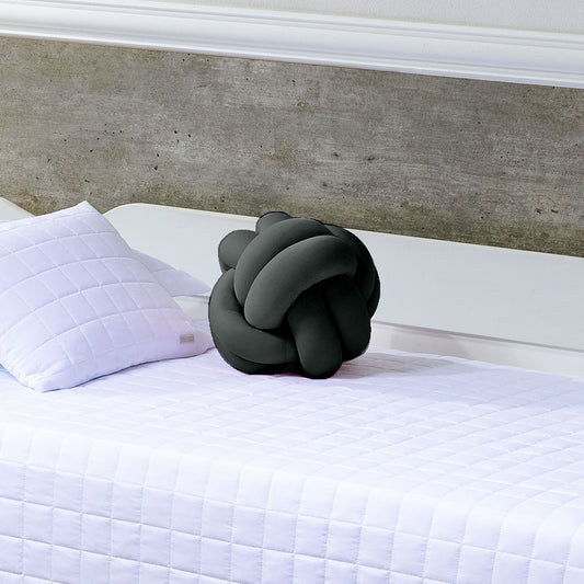 Almofada Nó Tranças Cinza