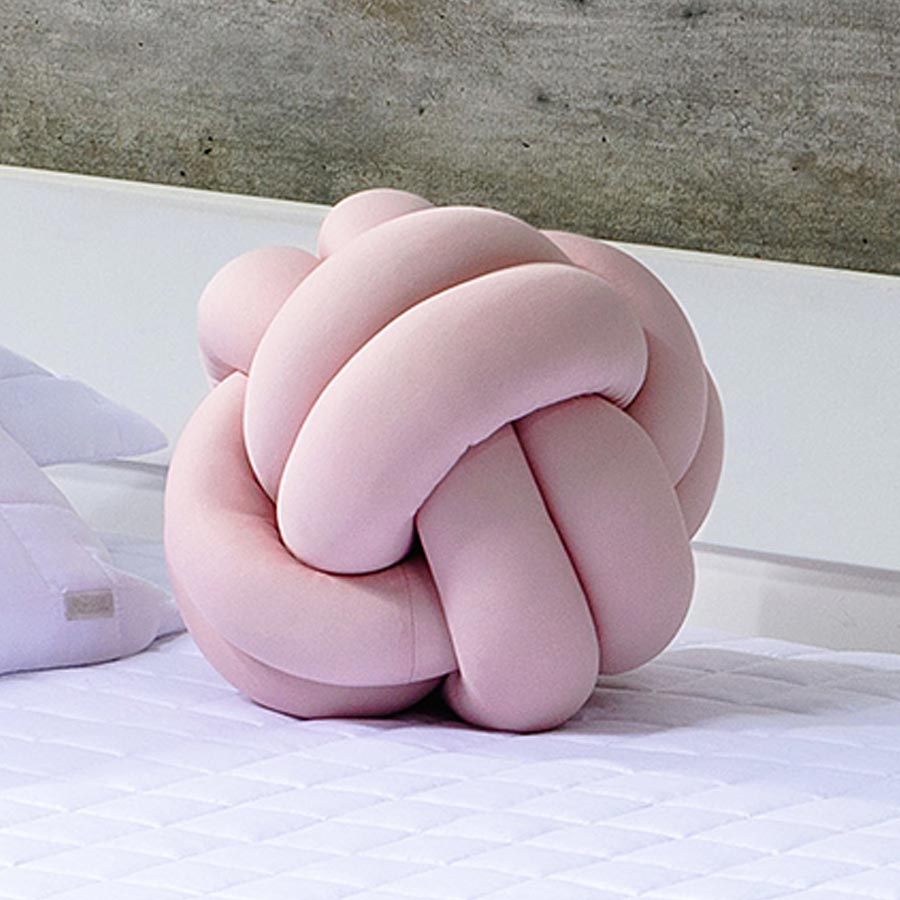 Almofada Nó Tranças Rosa Chá