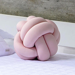 Almofada Nó Tranças Rosa Chá