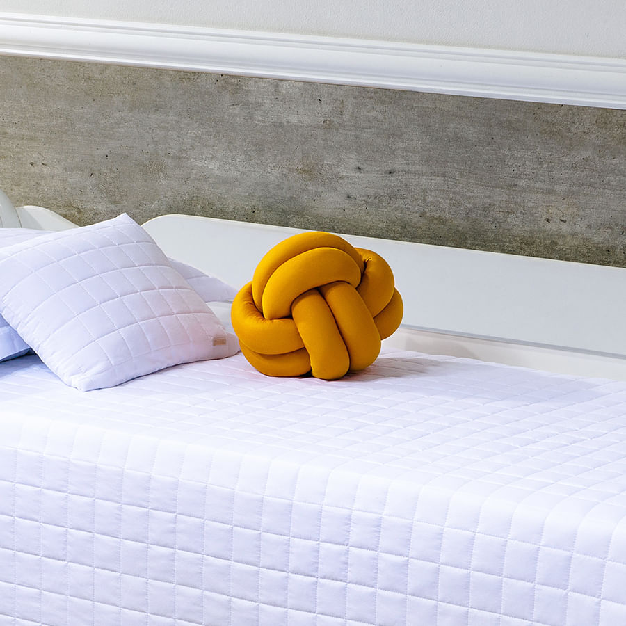 Almofada Nó Tranças Mostarda