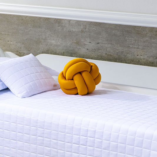 Almofada Nó Tranças Mostarda