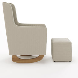 Poltrona de Amamentação Arcus com Balanço e Puff Bege