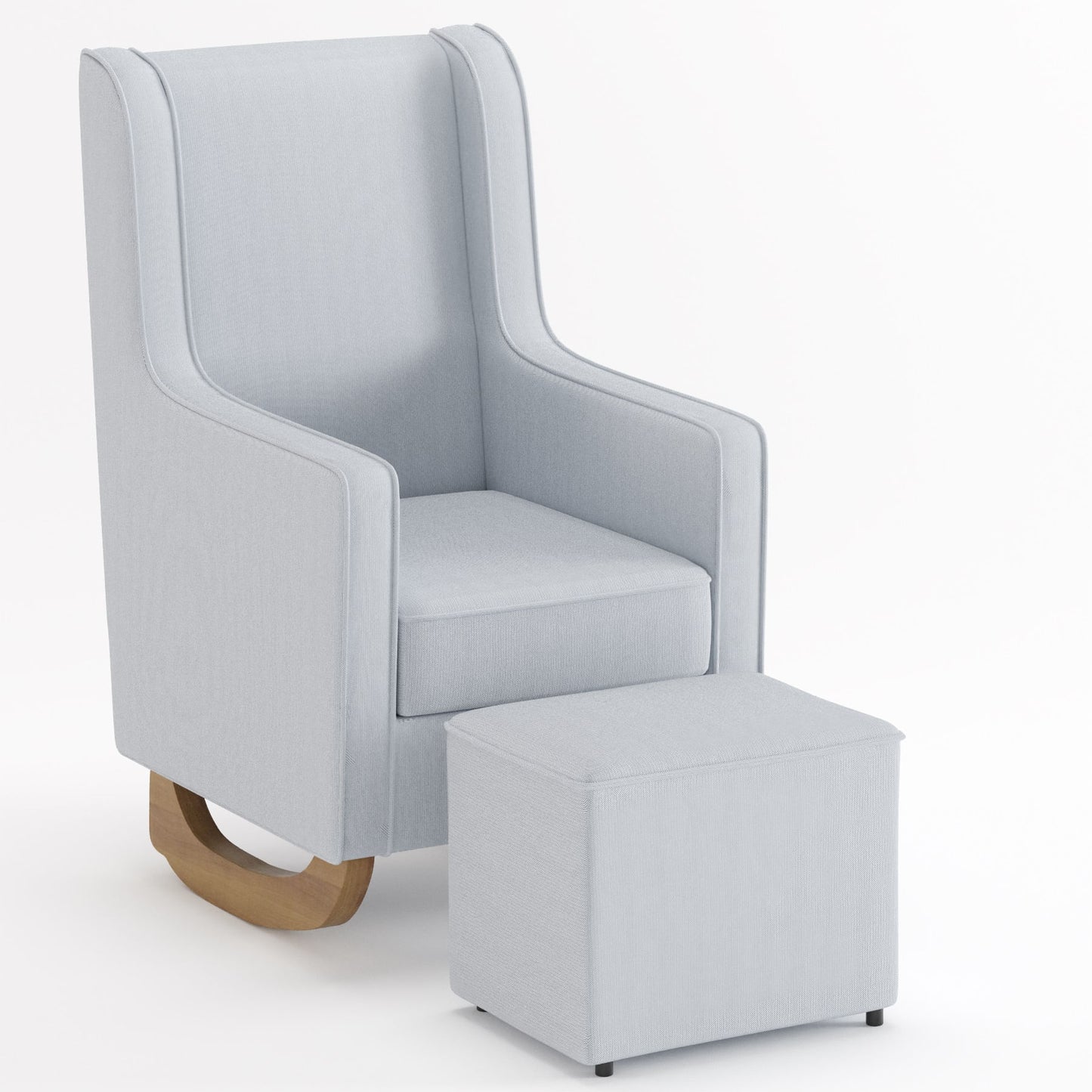 Poltrona de Amamentação Arcus com Balanço e Puff Cinza