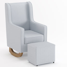 Poltrona de Amamentação Arcus com Balanço e Puff Cinza