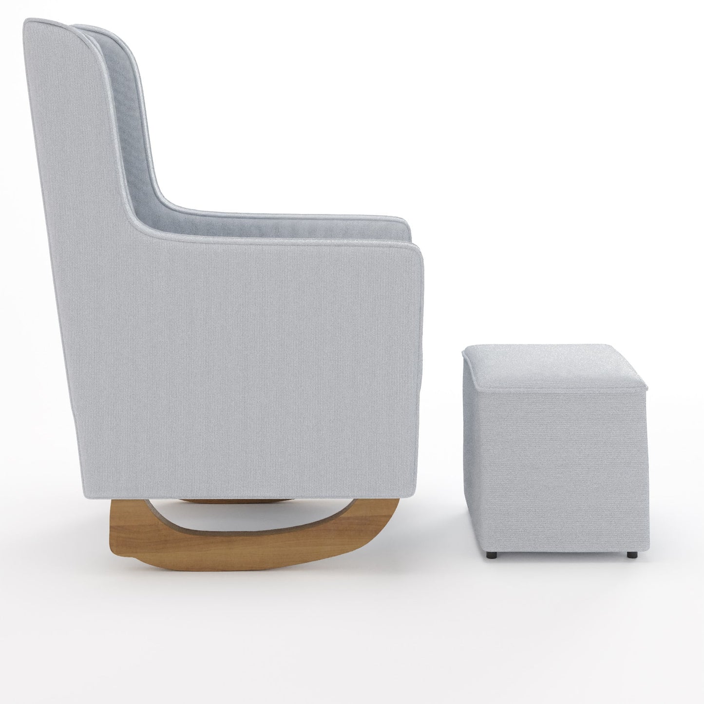 Poltrona de Amamentação Arcus com Balanço e Puff Cinza