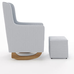 Poltrona de Amamentação Arcus com Balanço e Puff Cinza