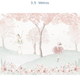Papel de Parede Infantil Bailarinas Rosa - Mural