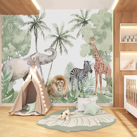 Papel de Parede Safari Verde - Mural