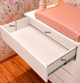 Cômoda de Bebê Haus Nature 4 Gavetas Branca 90CM