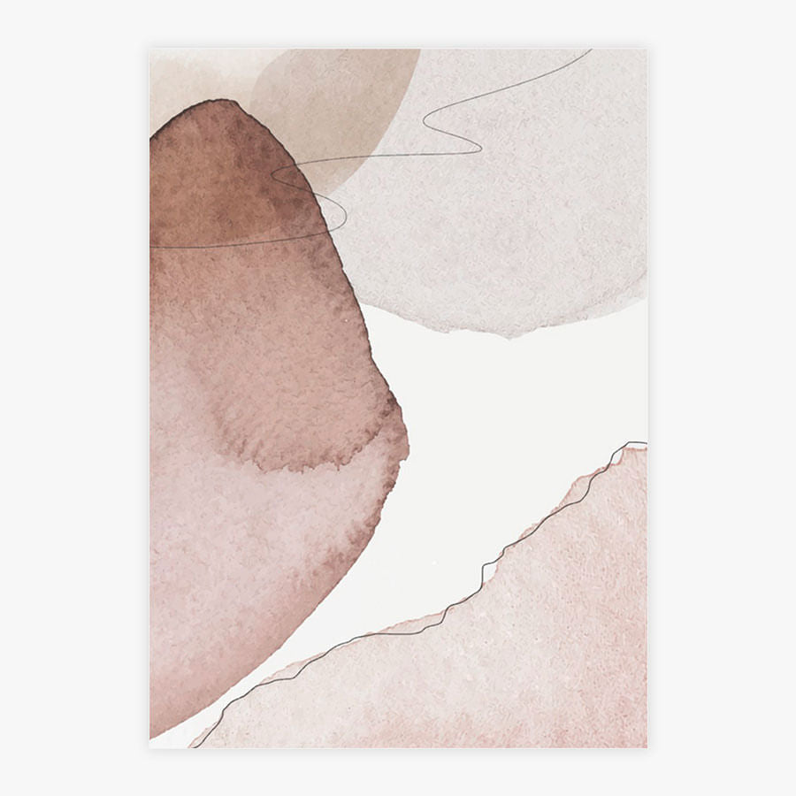 Quadro Manchas Aquareladas Bege