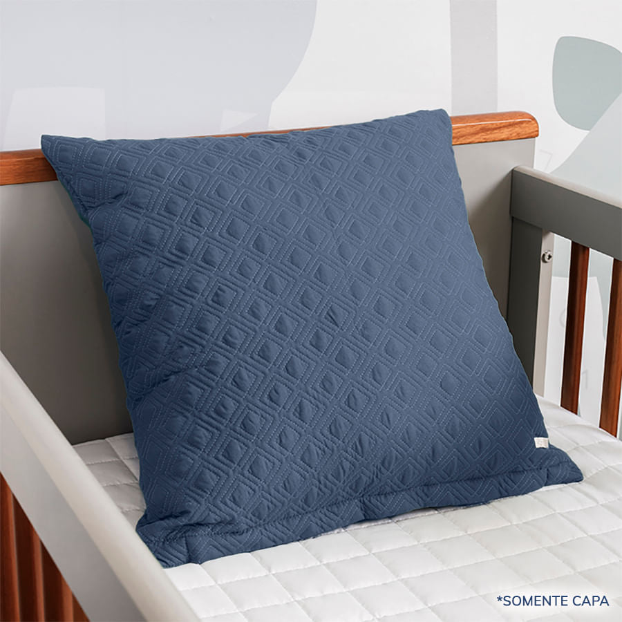 Capa de Almofada Losango Azul Jeans 50cm x 50cm