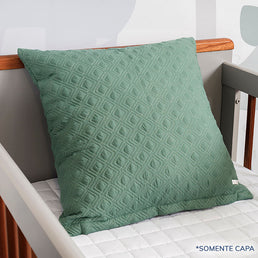 Capa de Almofada Losango Verde Seco 50cm x 50cm