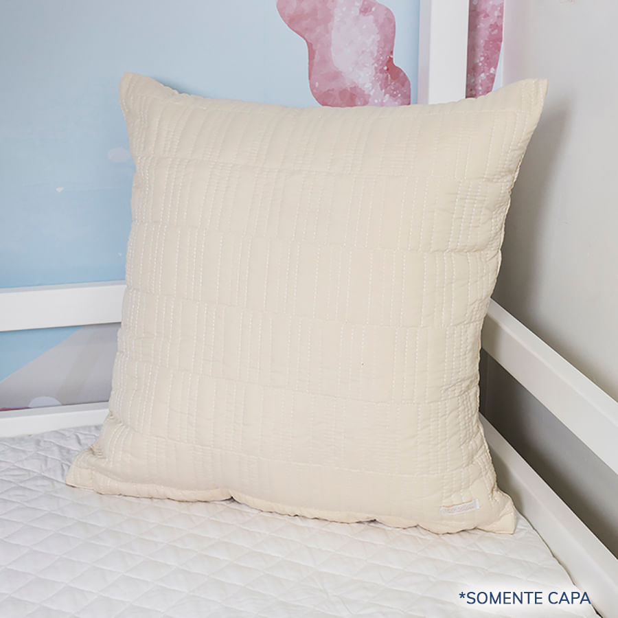 Capa de Almofada Retangulo Bege 50cm x 50cm