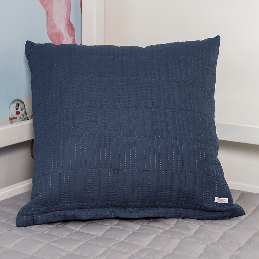 Capa de Almofada Retangulo Azul Jeans 50cm x 50cm