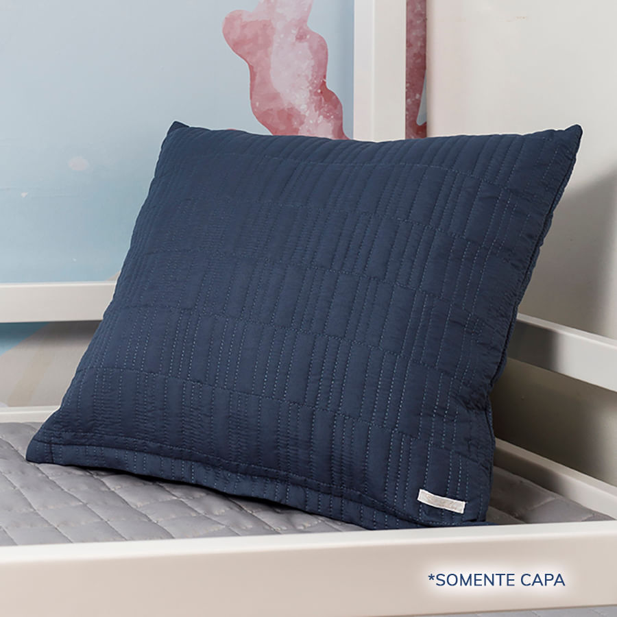 Capa de Almofada Retangulo Azul Jeans 50cm x 50cm
