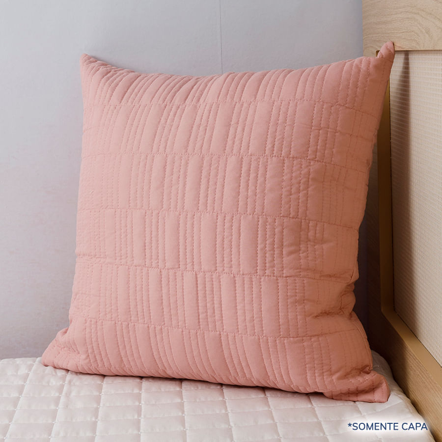 Capa de Almofada Retangulo Rosa Chá 50cm x 50cm