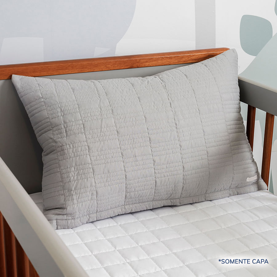 Capa de Almofada Retangulo Cinza 60cm x 40cm