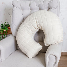 Almofada de Amamentação Quadradinho Bege