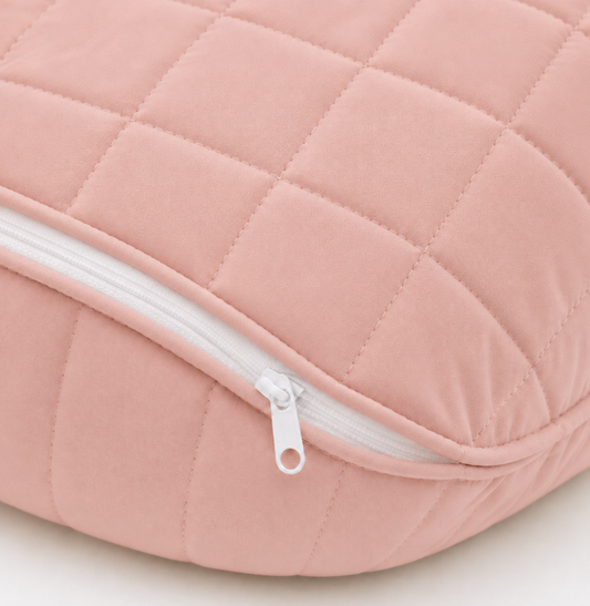 Almofada de Amamentação Quadradinho Rosa Chá