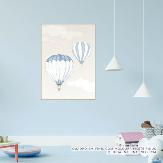 Quadro Infantil Balões Azul