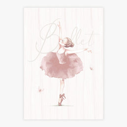 Quadro Infantil Bailarina Rosa - Vertical