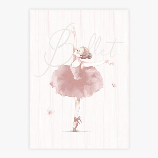 Quadro Infantil Bailarina Rosa - Vertical