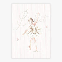 Quadro Infantil Bailarina Bege - Vertical