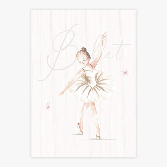 Quadro Infantil Bailarina Bege - Vertical