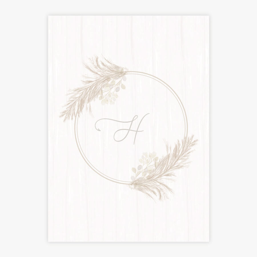 Quadro Infantil Capim dos Pampas Com Inicial - Vertical