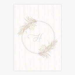 Quadro Infantil Capim dos Pampas Com Inicial - Vertical