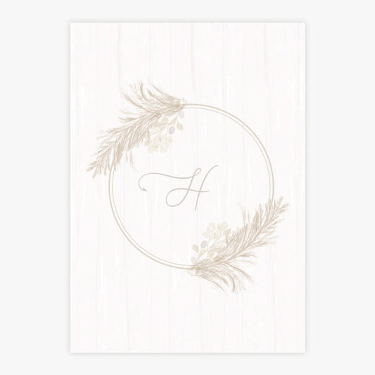 Quadro Infantil Capim dos Pampas Com Inicial - Vertical