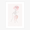 Quadro Mãos com Rosa Minimalista Aquarela Rose - Vertical